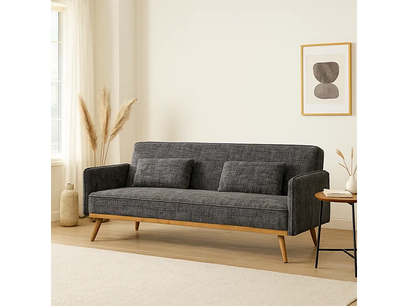 Canapé Convertible dépliable clic-clac - Hina gris