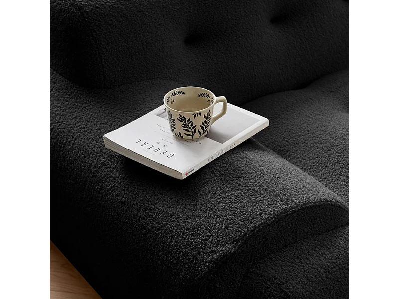 Canapé en tissu livré Roulé couleur Gris cendre