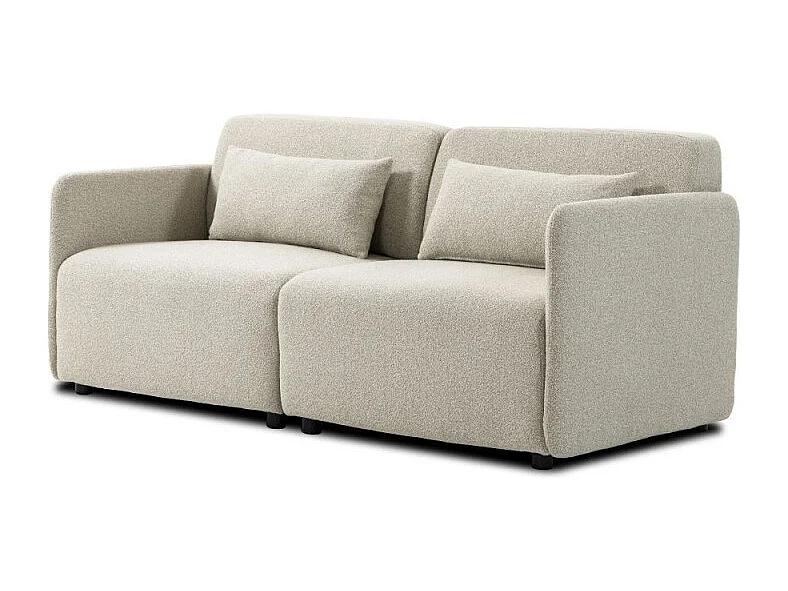 Canapé Modulable Beige MILA | Canapé 2 Ajustable | Modules Indépendants (Gauche, Droit) | Tissu Bouclé Doux et Élégant