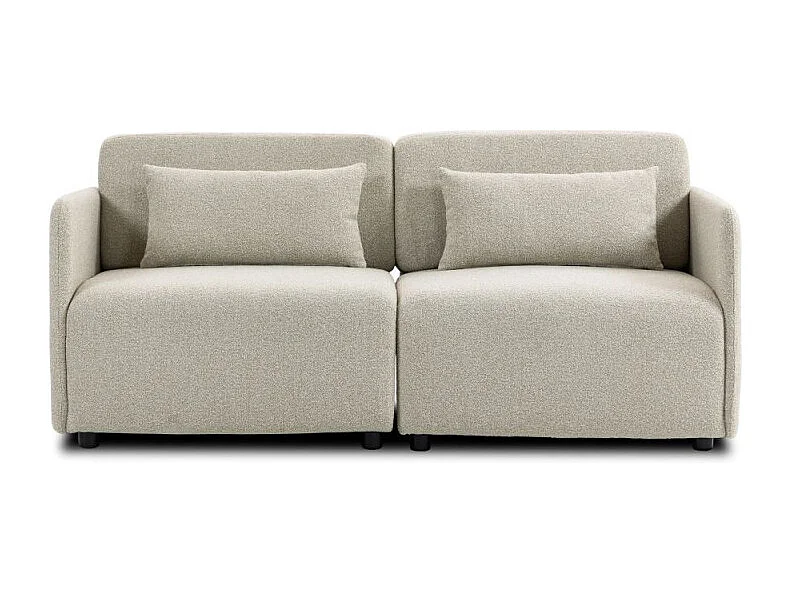 Canapé Modulable Beige MILA | Canapé 2 Ajustable | Modules Indépendants (Gauche, Droit) | Tissu Bouclé Doux et Élégant