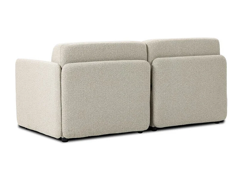 Canapé Modulable Beige MILA | Canapé 2 Ajustable | Modules Indépendants (Gauche, Droit) | Tissu Bouclé Doux et Élégant