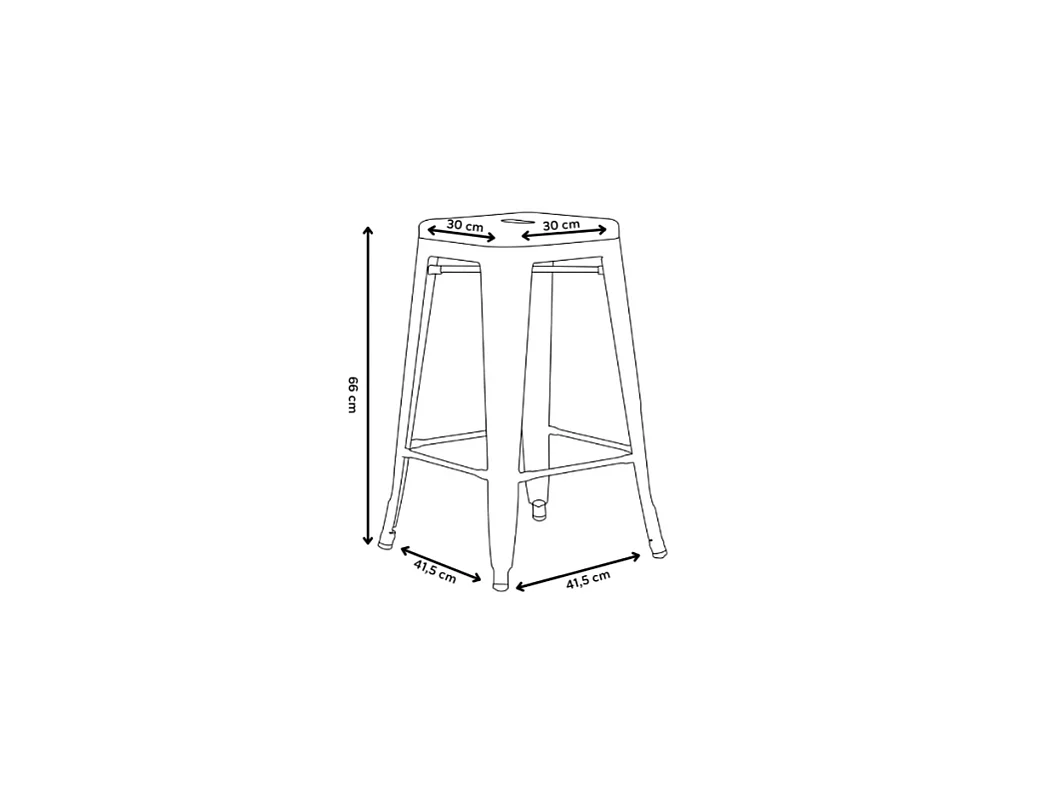 Tabouret design industriel – Métal beige brillant – Cuisine, bar, ilot central