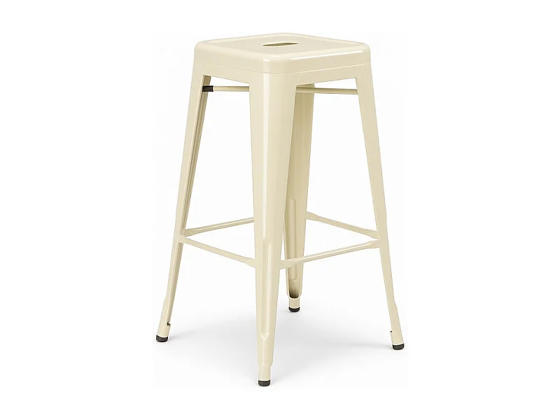 Tabouret design industriel – Métal beige brillant – Cuisine, bar, ilot central