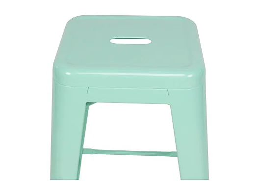 Lot de 4 tabourets de bar style industriel vert clair brillant  Hauteur 66cm