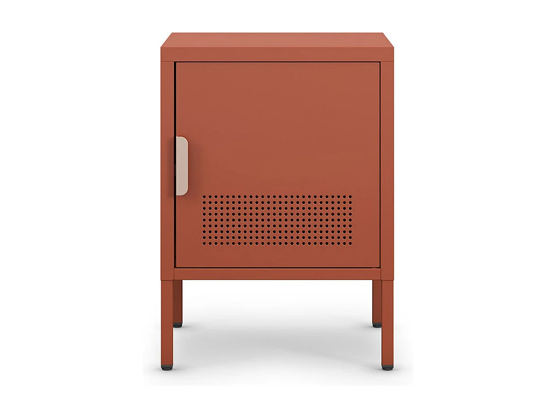 Adel - Table de chevet 1 porte en métal L40cm - Terracotta