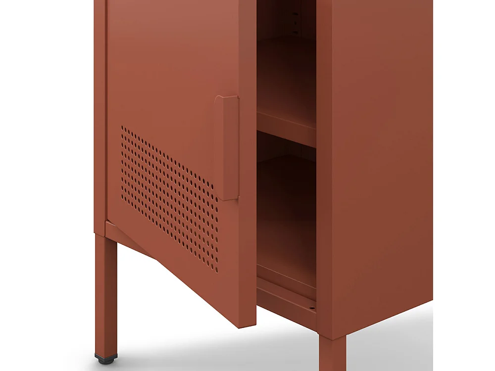 Adel - Table de chevet 1 porte en métal L40cm - Terracotta