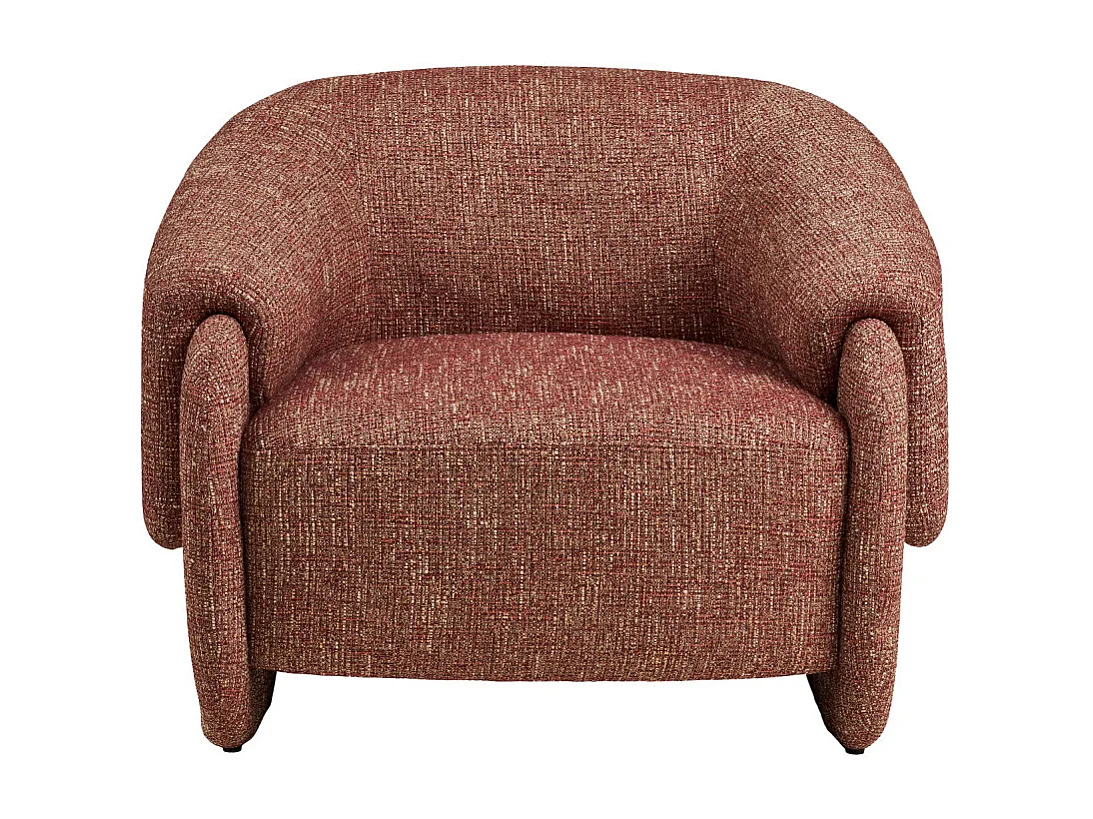 Hamiltony - Fauteuil lounge en tissu chiné  - Bordeaux chiné