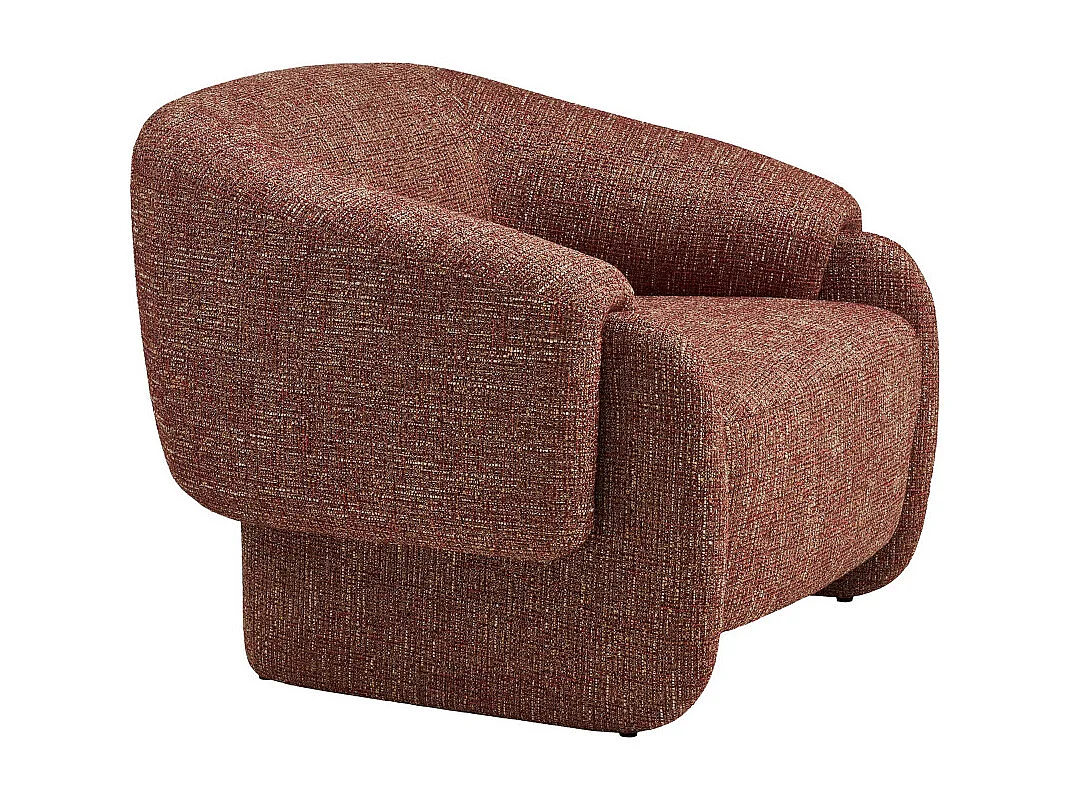 Hamiltony - Fauteuil lounge en tissu chiné  - Bordeaux chiné