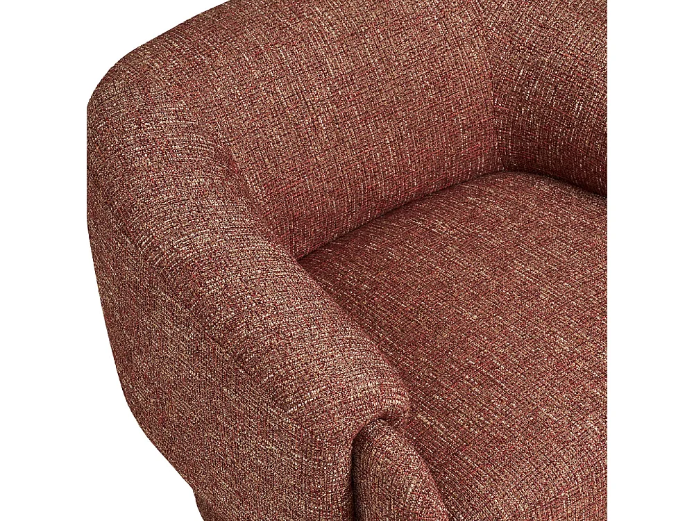 Hamiltony - Fauteuil lounge en tissu chiné  - Bordeaux chiné