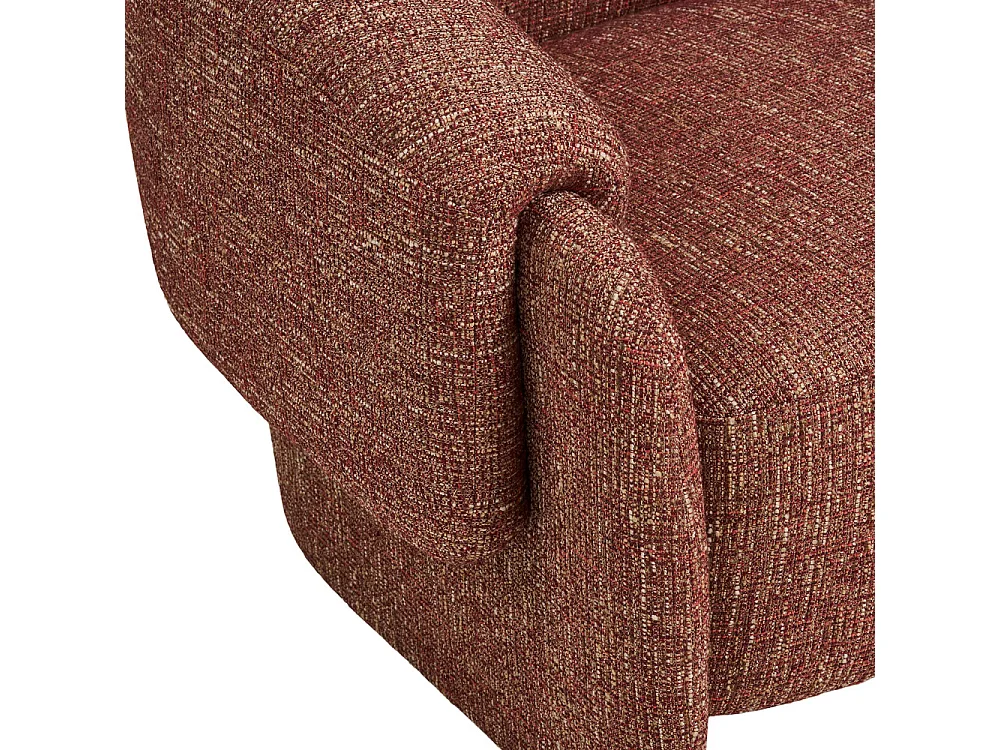 Hamiltony - Fauteuil lounge en tissu chiné  - Bordeaux chiné