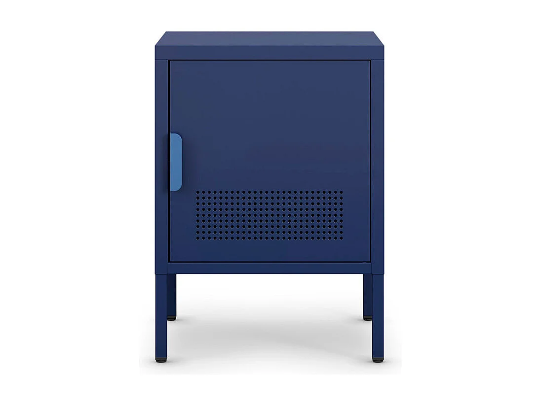 Adel - Table de chevet 1 porte en métal L40cm - Bleu