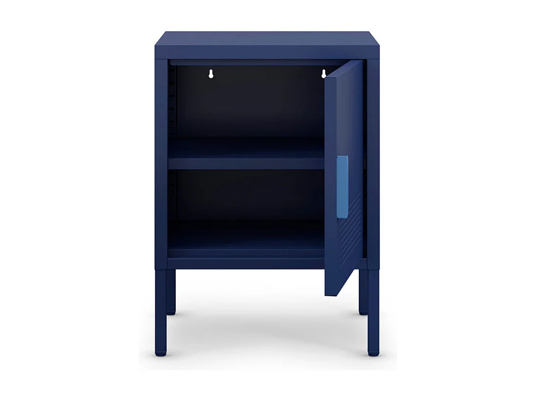 Adel - Table de chevet 1 porte en métal L40cm - Bleu