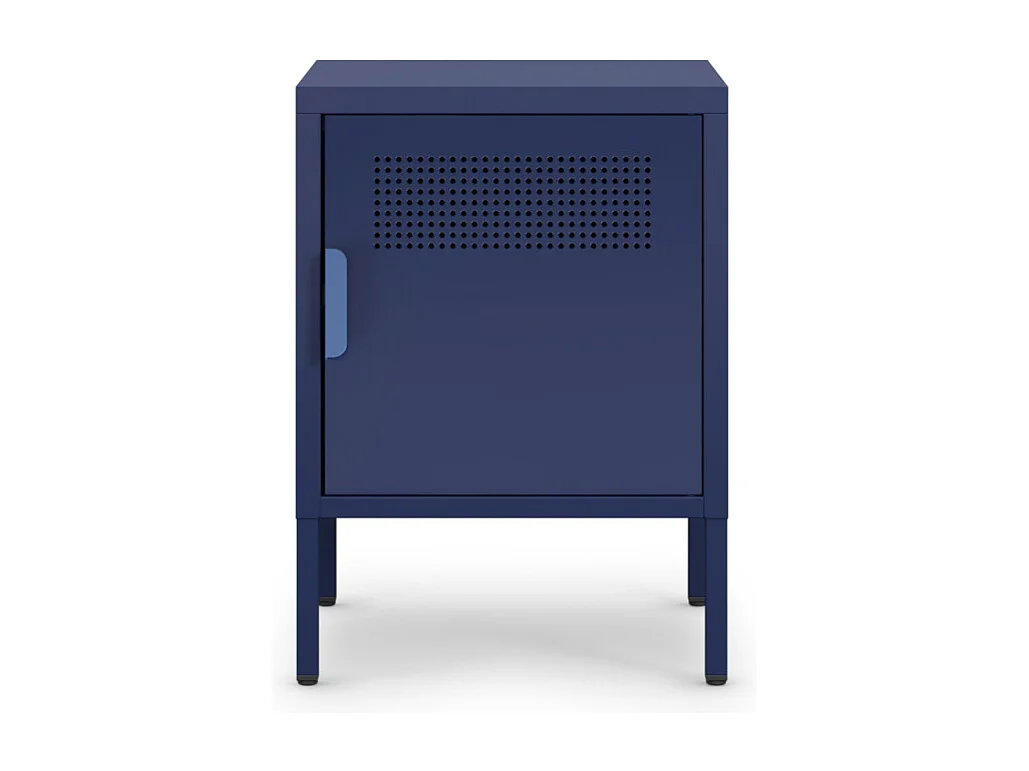 Adel - Table de chevet 1 porte en métal L40cm - Bleu