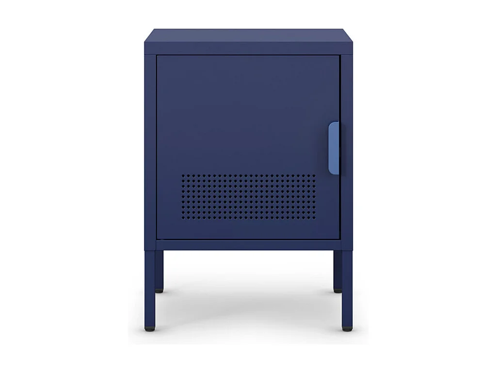 Adel - Table de chevet 1 porte en métal L40cm - Bleu