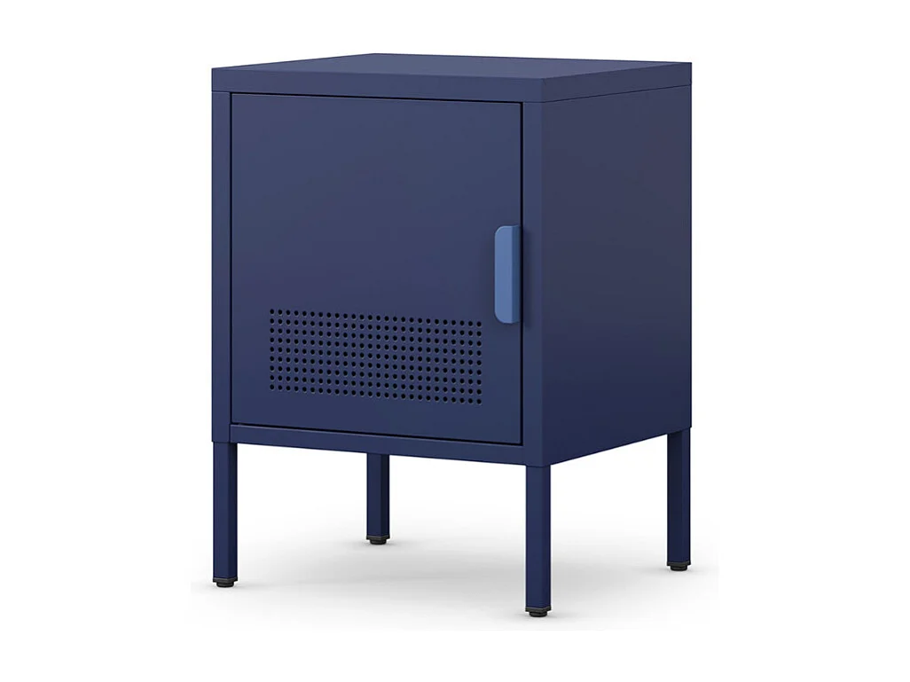Adel - Table de chevet 1 porte en métal L40cm - Bleu