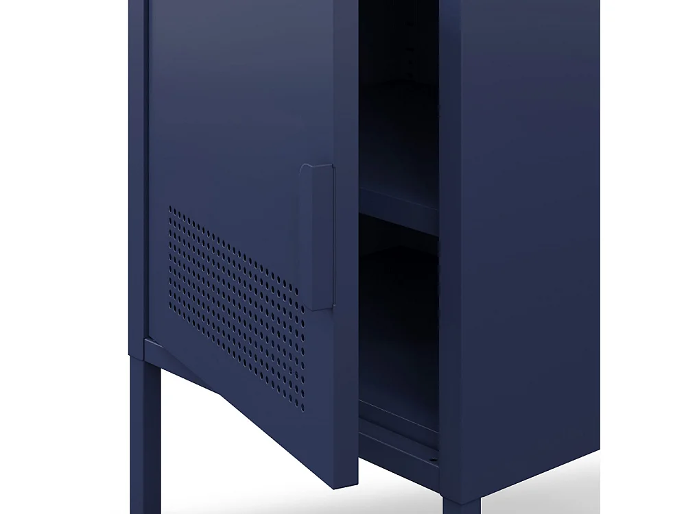 Adel - Table de chevet 1 porte en métal L40cm - Bleu