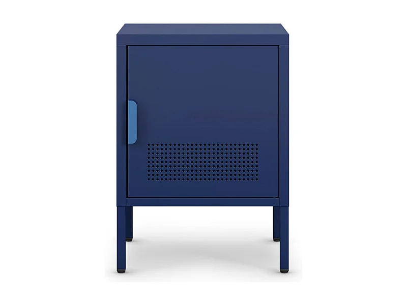 Adel - Table de chevet 1 porte en métal L40cm - Bleu