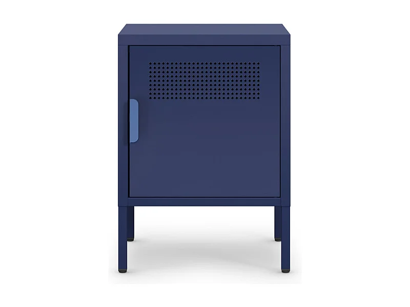 Adel - Table de chevet 1 porte en métal L40cm - Bleu