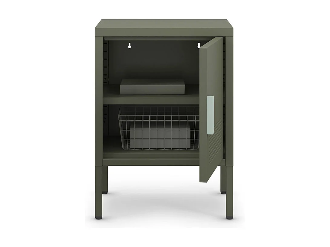 Adel - Table de chevet 1 porte en métal L40cm - Vert