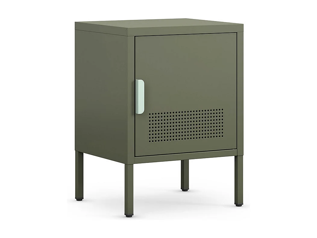 Adel - Table de chevet 1 porte en métal L40cm - Vert