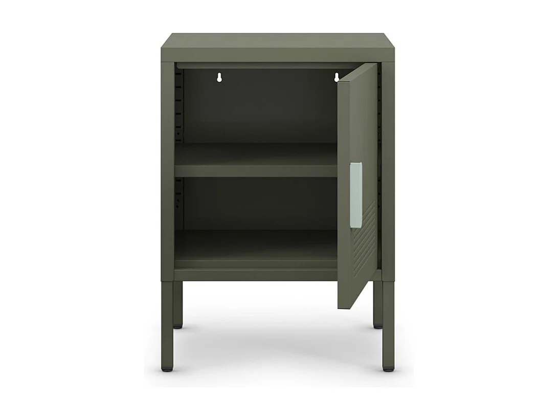 Adel - Table de chevet 1 porte en métal L40cm - Vert