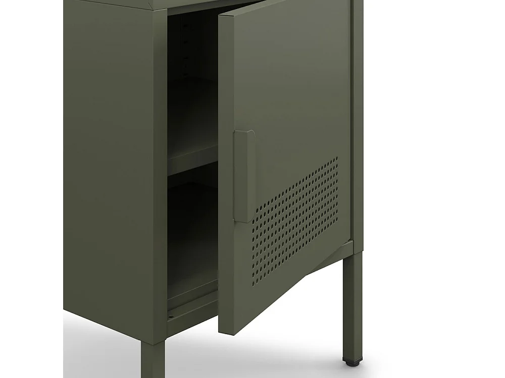 Adel - Table de chevet 1 porte en métal L40cm - Vert