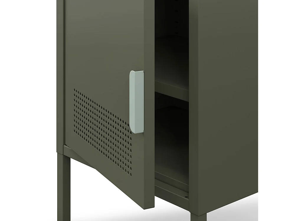 Adel - Table de chevet 1 porte en métal L40cm - Vert