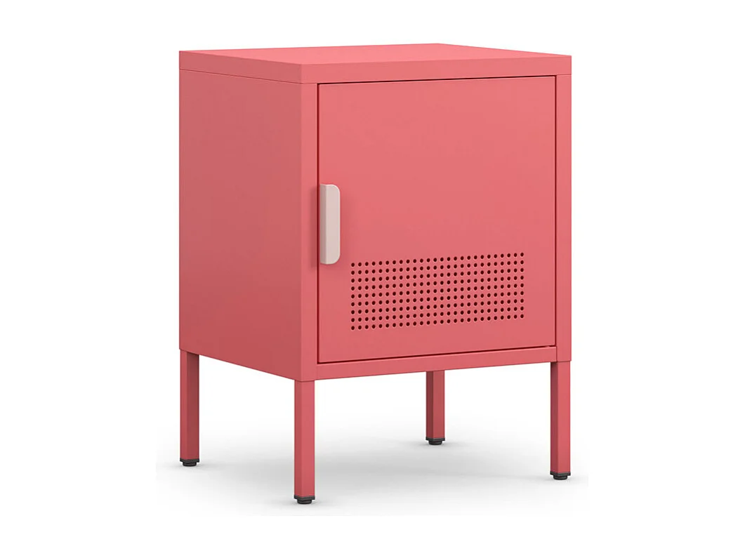 Adel - Table de chevet 1 porte en métal L40cm - Rose