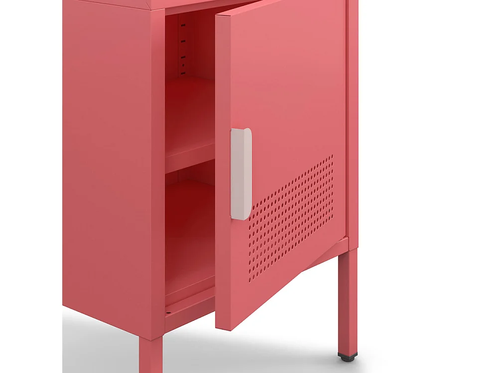 Adel - Table de chevet 1 porte en métal L40cm - Rose