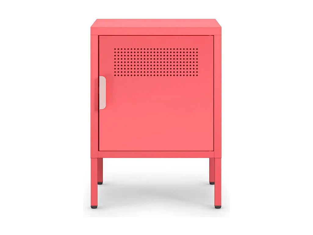 Adel - Table de chevet 1 porte en métal L40cm - Rose