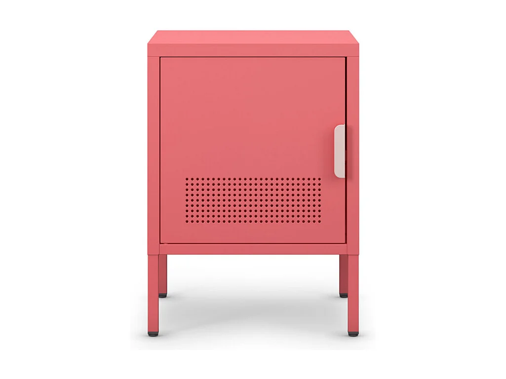 Adel - Table de chevet 1 porte en métal L40cm - Rose