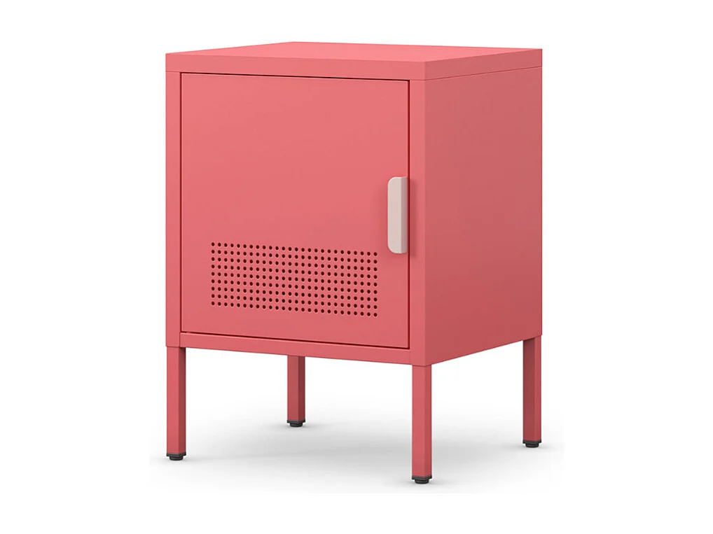 Adel - Table de chevet 1 porte en métal L40cm - Rose