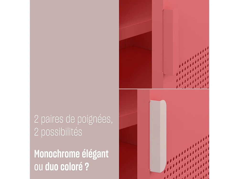 Adel - Table de chevet 1 porte en métal L40cm - Rose