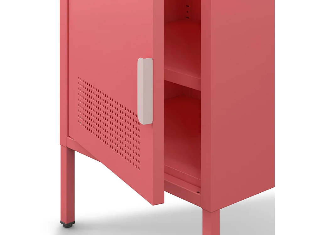 Adel - Table de chevet 1 porte en métal L40cm - Rose