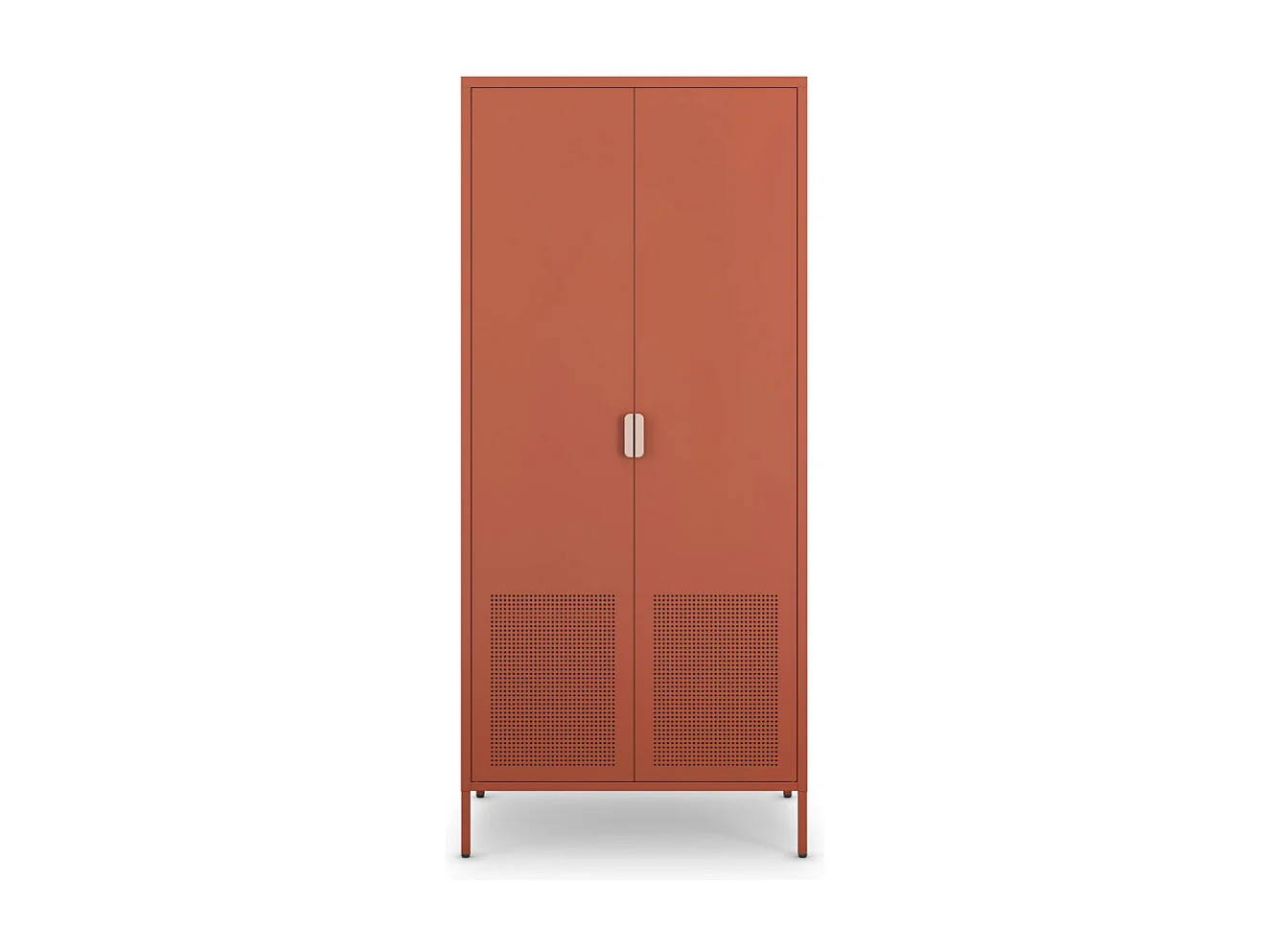 Adel - Armoire 2 portes en métal H180cm - Terracotta