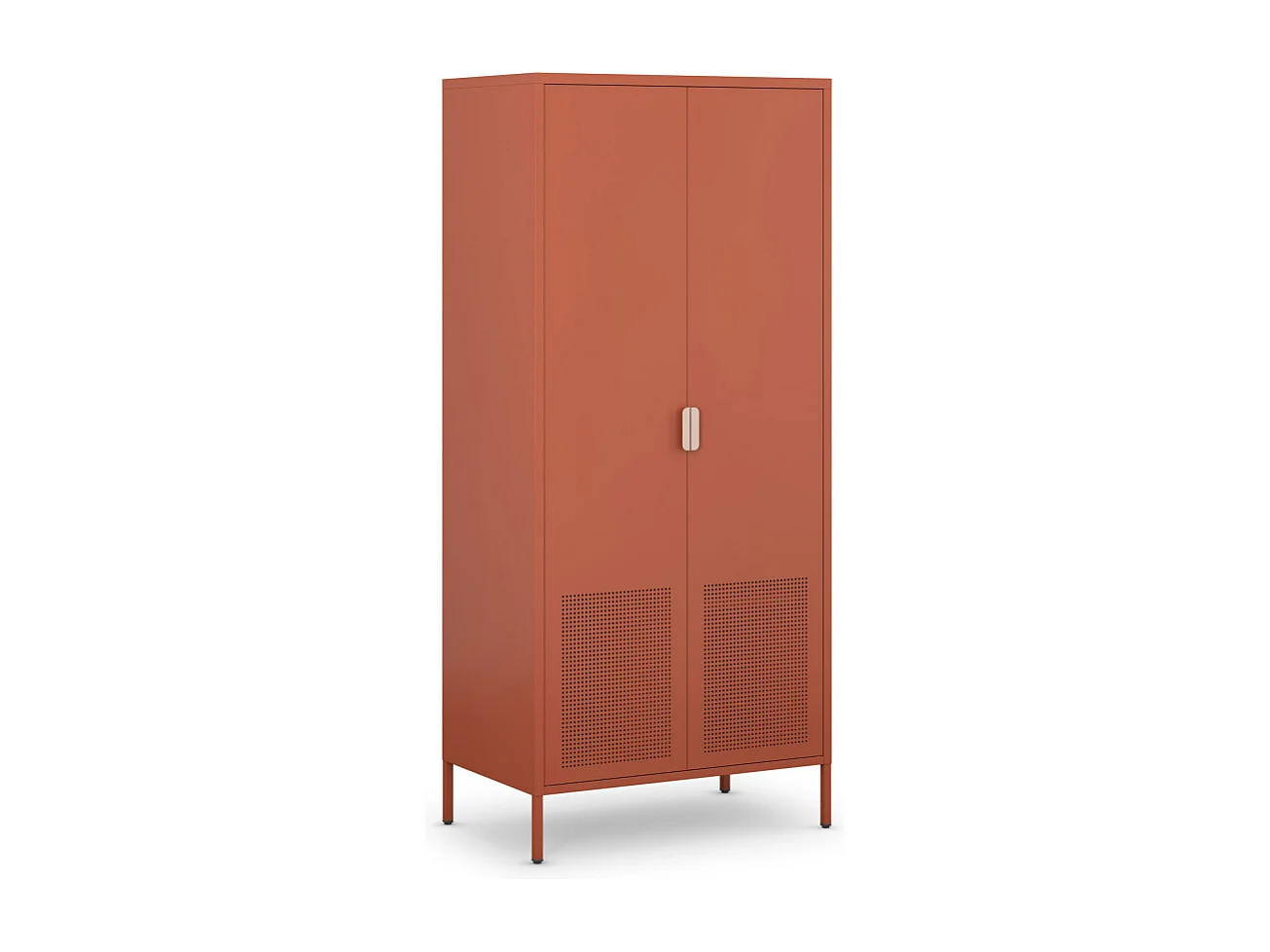 Adel - Armoire 2 portes en métal H180cm - Terracotta