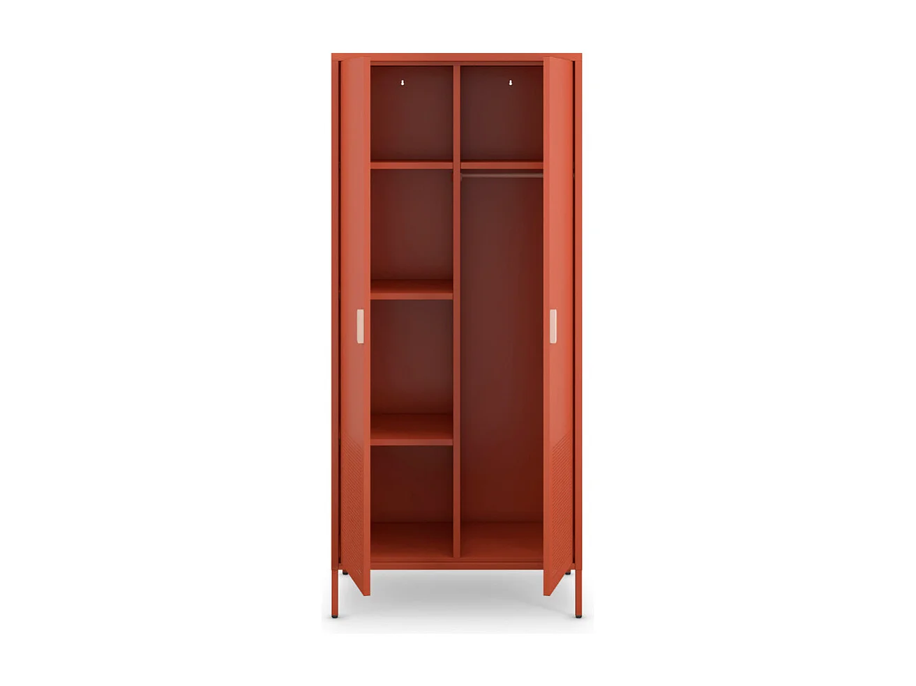 Adel - Armoire 2 portes en métal H180cm - Terracotta
