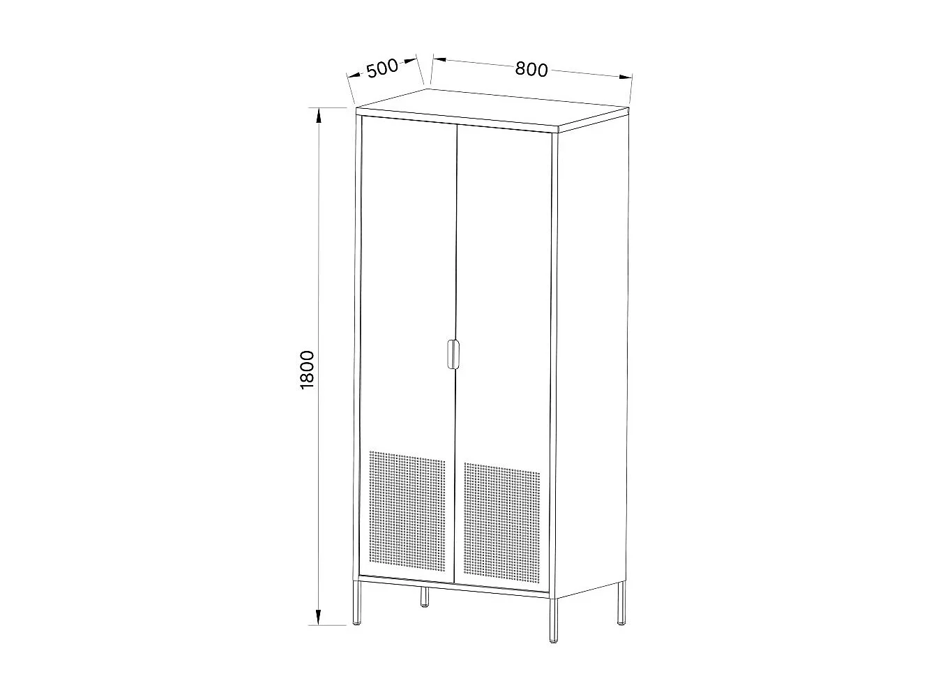 Adel - Armoire 2 portes en métal H180cm - Vert