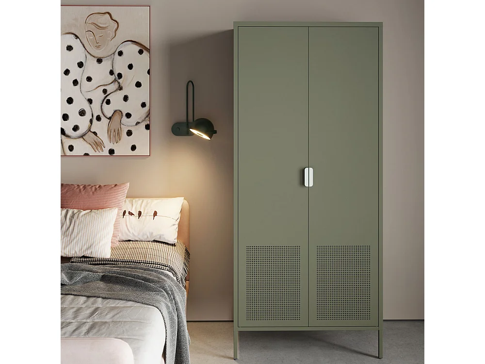 Adel - Armoire 2 portes en métal H180cm - Vert