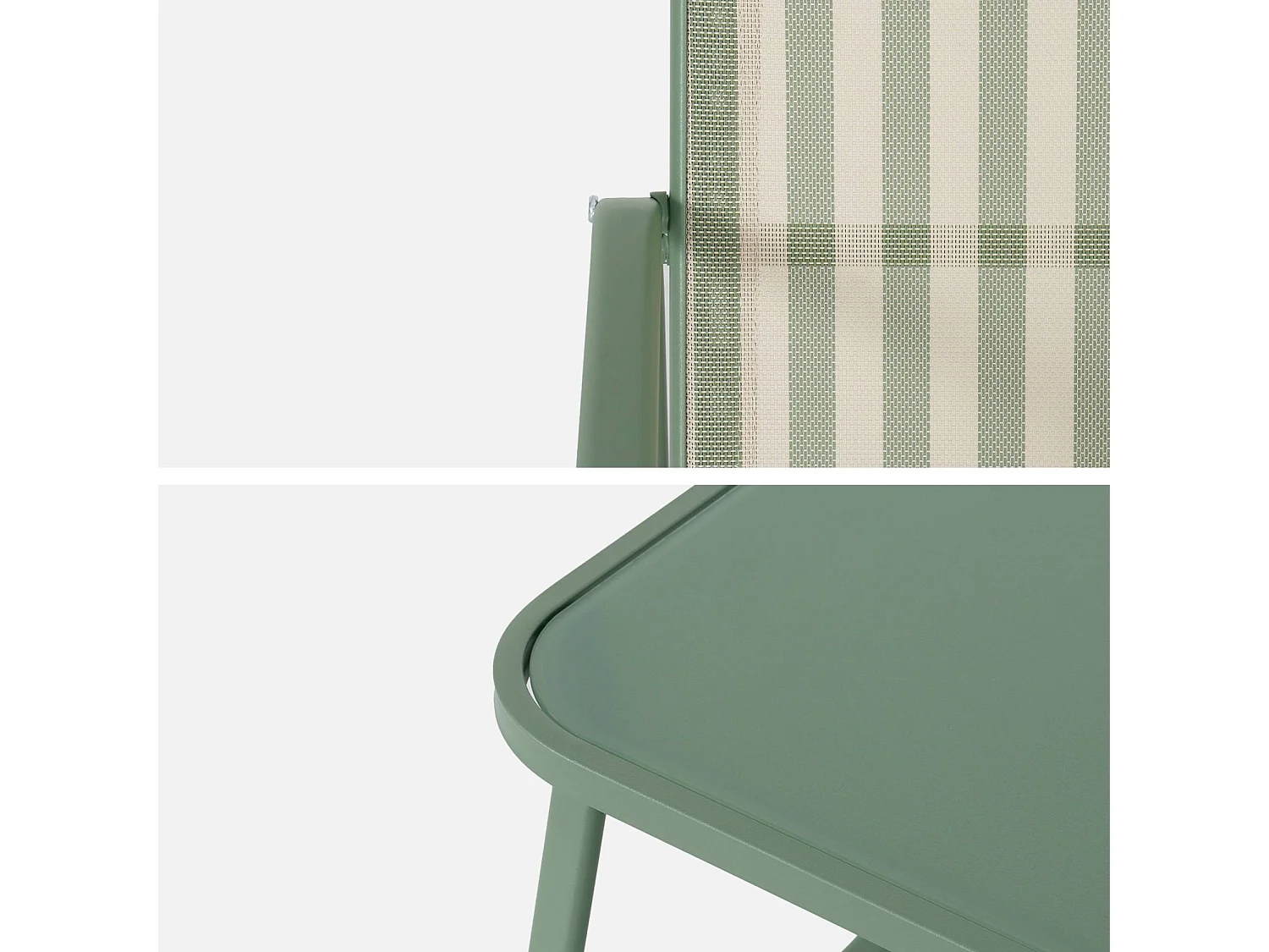 Salon de jardin en métal et textilène 4 places vert - Silvi