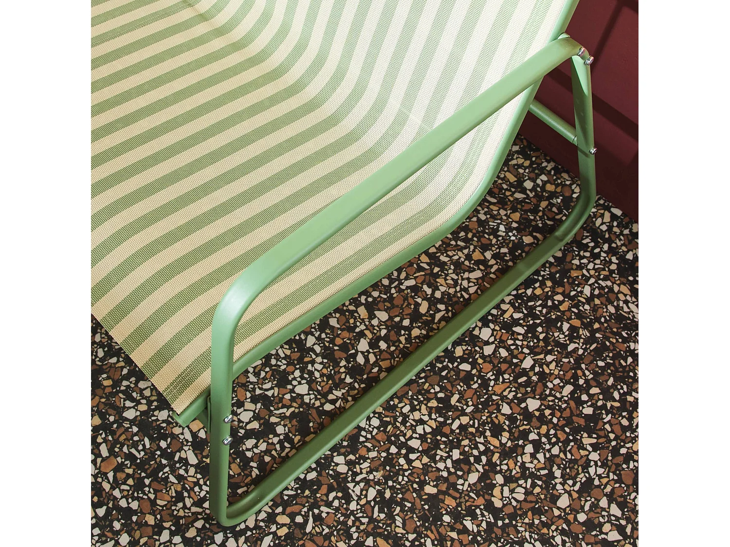 Salon de jardin en métal et textilène 4 places vert - Silvi