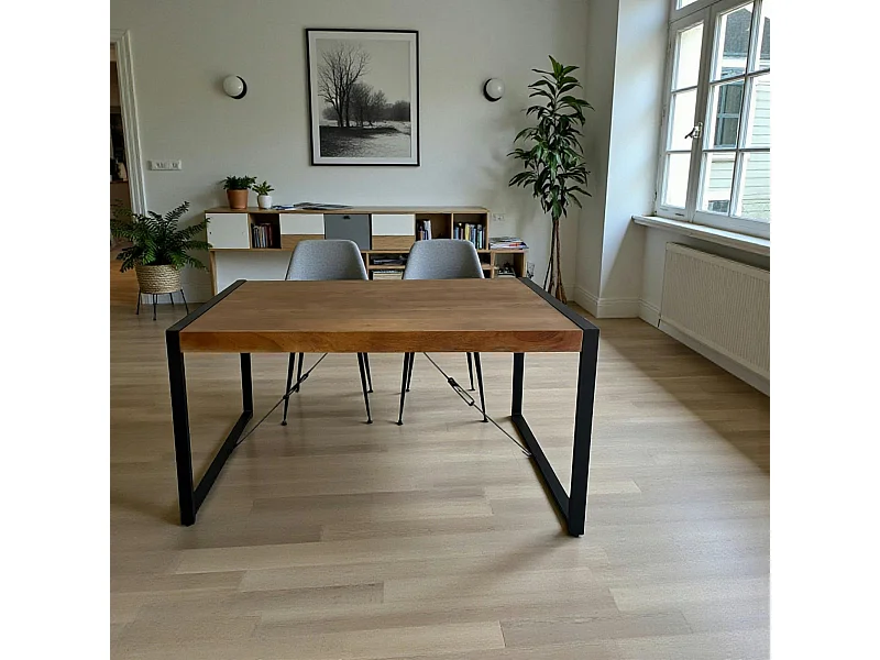 Table à manger bois brun 160 cm MILORA