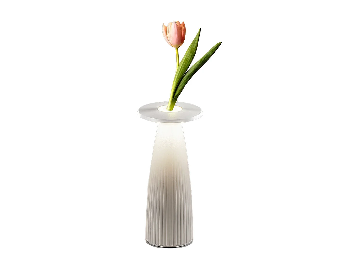 Lampe de table sans fil vase FLORA Blanc H20cm