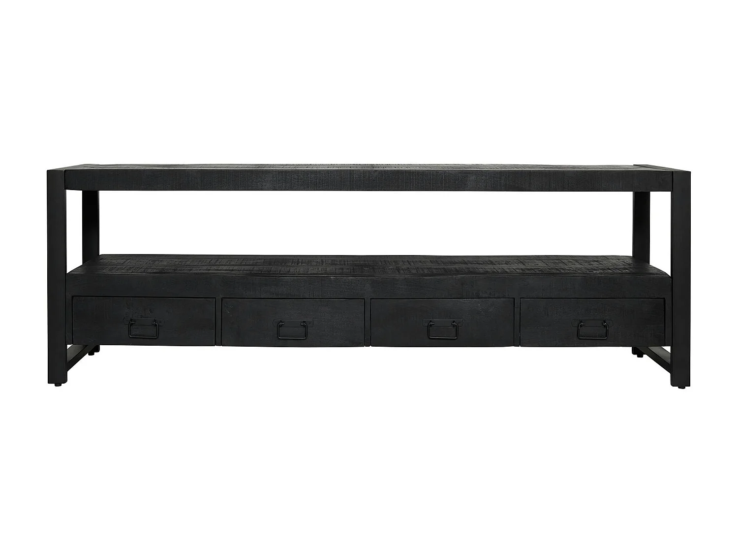 Meuble TV bois noir 4 tiroirs MILORA