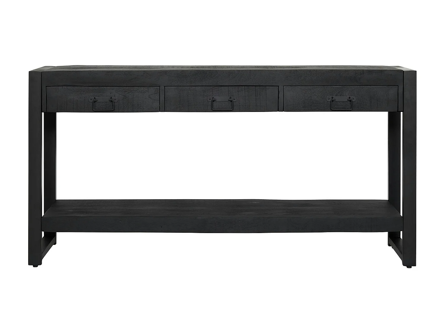 Console bois noir 3 tiroirs MILORA