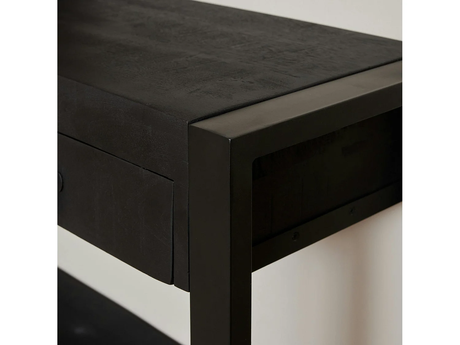 Console bois noir 3 tiroirs MILORA