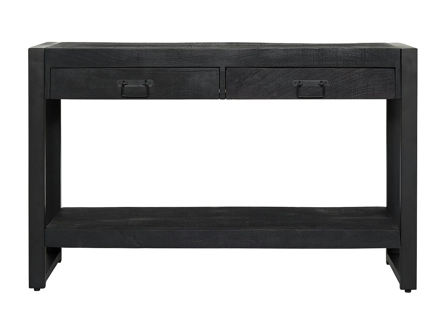 Console bois noir 2 tiroirs MILORA