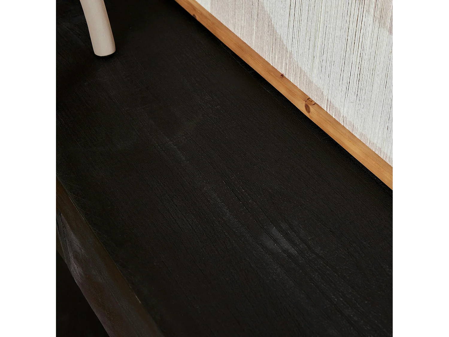 Console bois noir 2 tiroirs MILORA