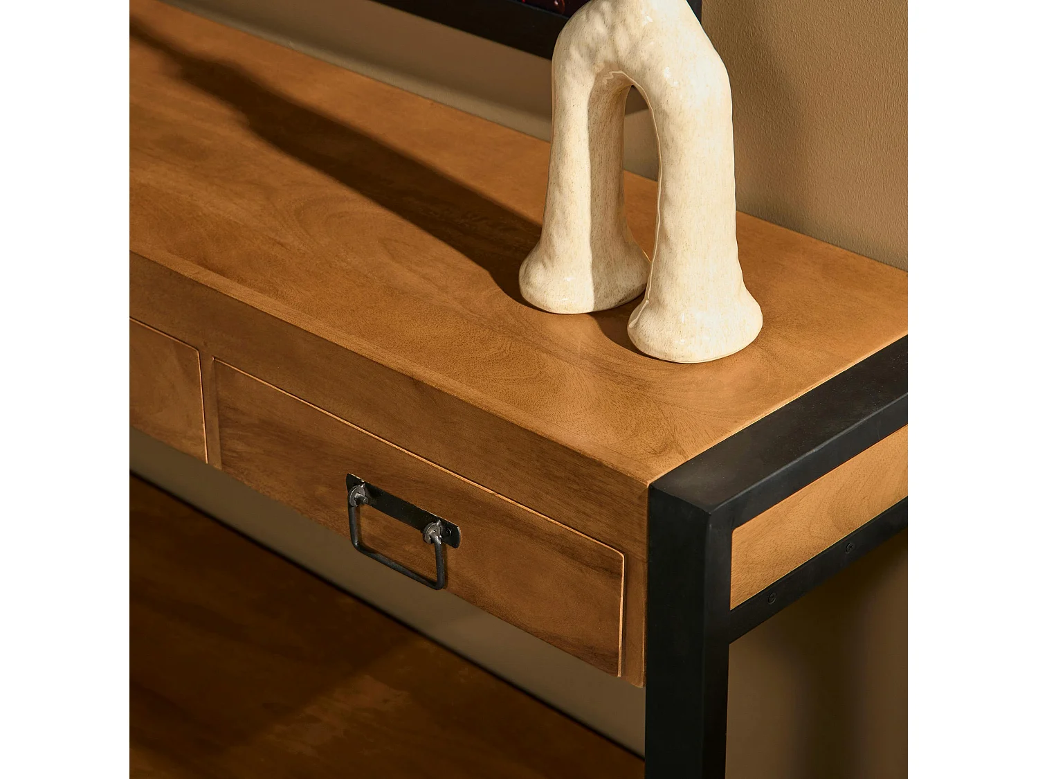 Console longue bois métal 150 cm MILORA