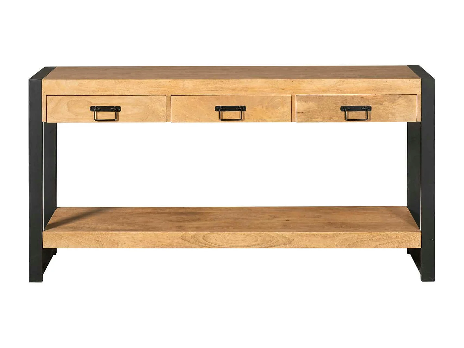 Console longue bois métal 150 cm MILORA